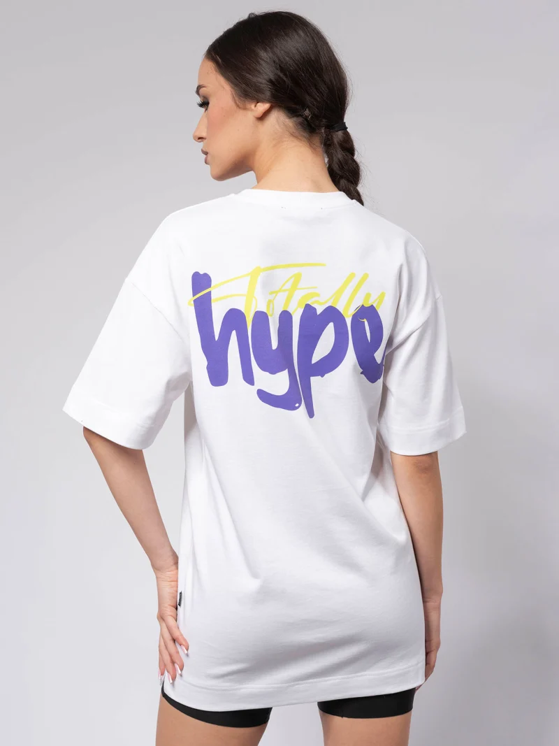 Бяла овърсайз тениска TOTALLY x hype — снимка 7