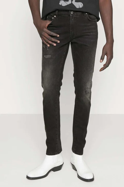 Jeans Pantalone 5 Tasche 23II1P02SK16004 9000 nero — снимка 2