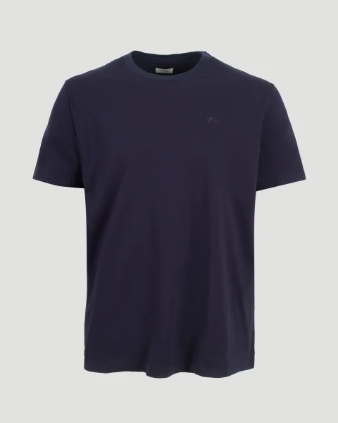Regular Fit Cotton T-Shirt in Navy