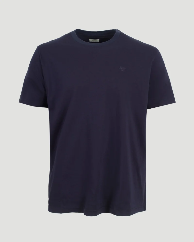 Regular Fit Cotton T-Shirt in Navy