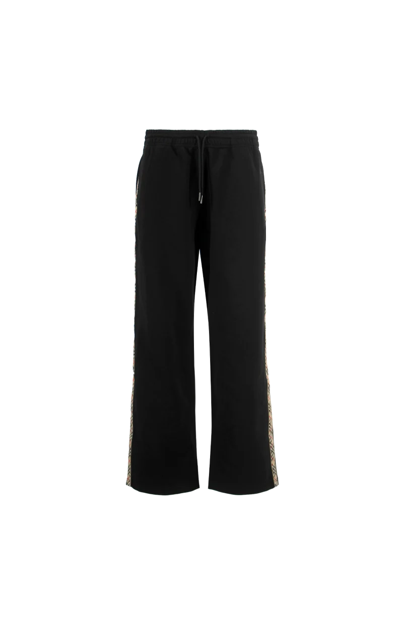 Check Trim Cotton Track Pants