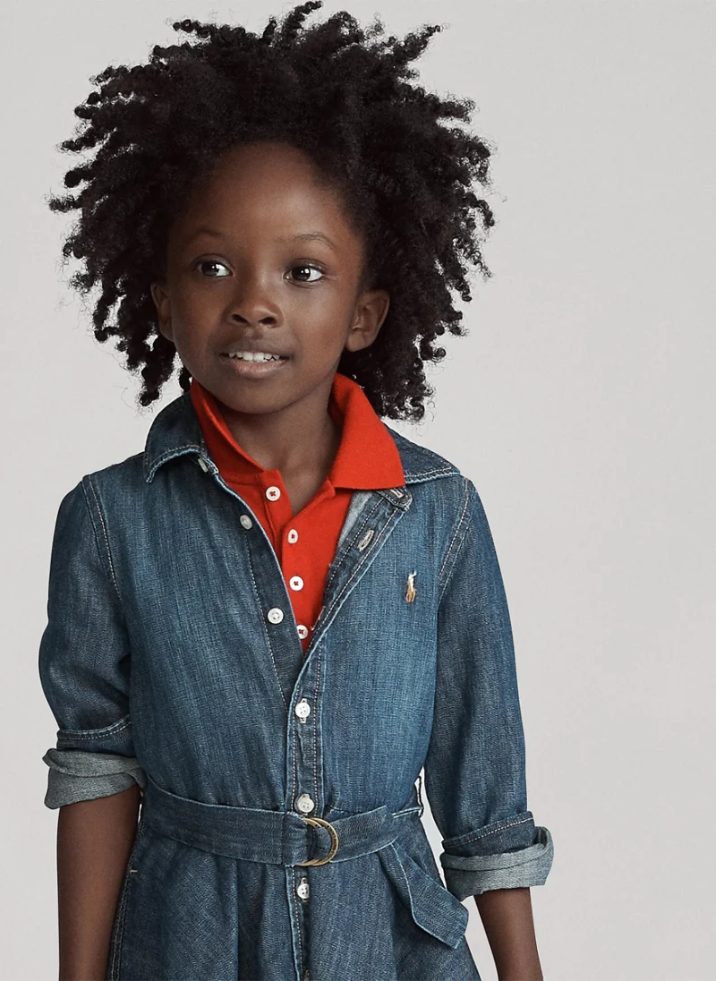 Рокля-риза от деним Ralph Lauren Kids 2-7 — снимка 5