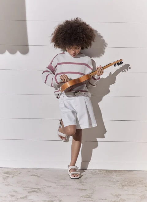 Къс панталон от деним Brunello Cucinelli Kids 6 — снимка 4