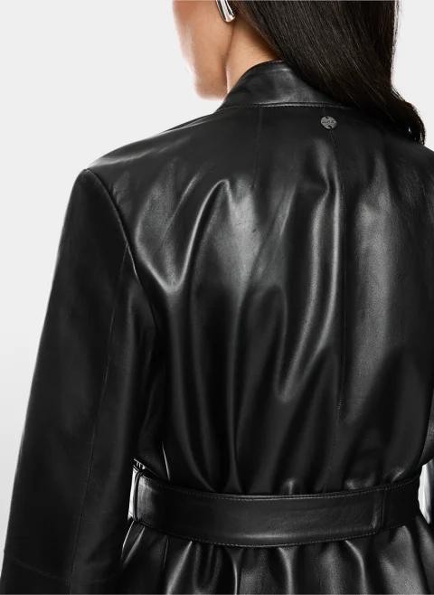 Кожено яке с колан Marc Cain Collections — снимка 4