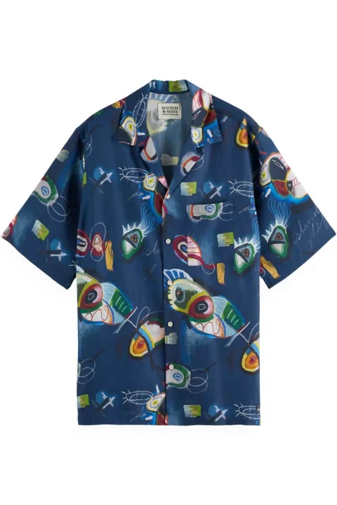 Риза Aop-Sleeved Relaxed-Fit 180037 SC401 abstract island night aop