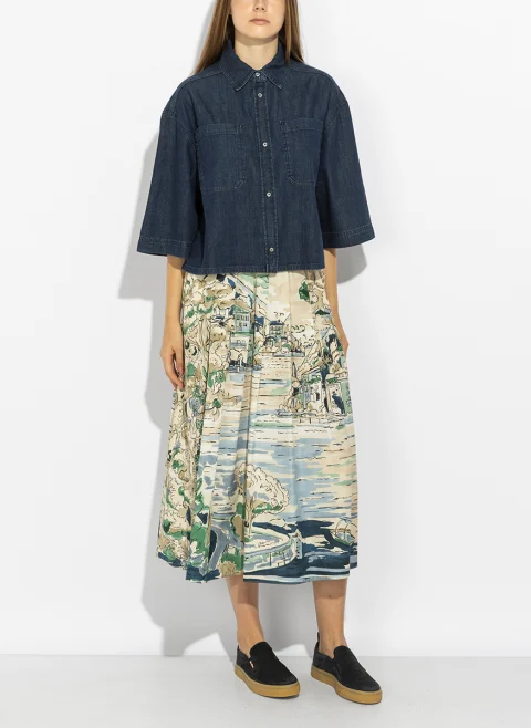 Риза от деним Weekend Max Mara Wkdzannata — снимка 7