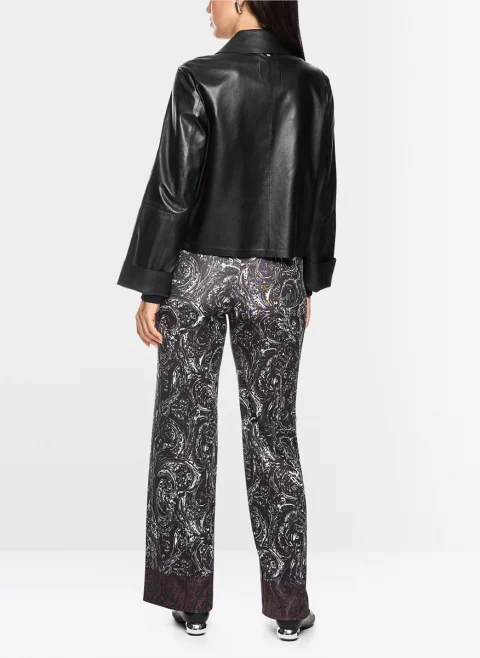 Кожено яке със скъсена дължина Marc Cain Collections — снимка 3