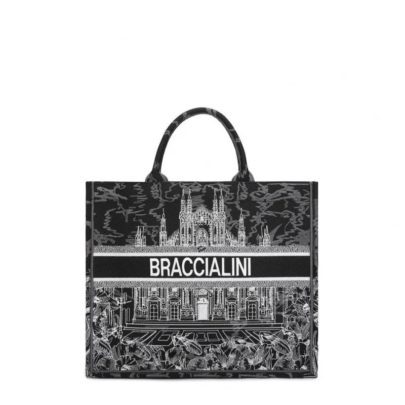 Дамска черна чанта Queen Braccialini