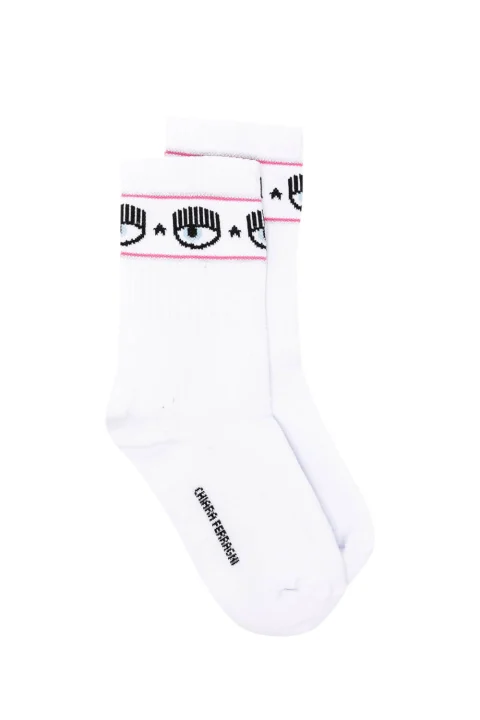 Чорапи Calzini Logomania Spugna H. Gambale 77SB0J02ZG287 003 white