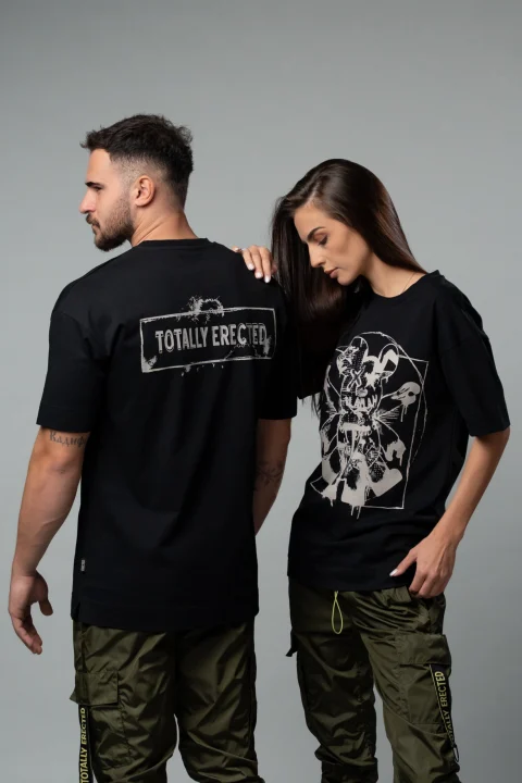 Черна овърсайз тенискa Totally Bear Da Vinci M — снимка 7