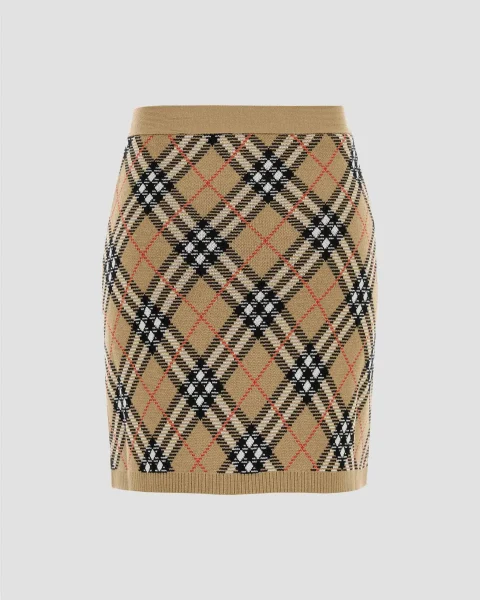 Knit Check Midi Skirt — снимка 2