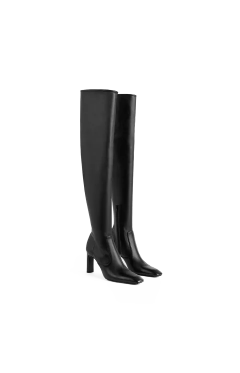 Nappa Over-the-Knee Boots in Black — снимка 2