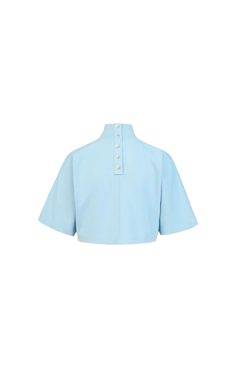 Alaïa Cropped Cotton Jersey T-Shirt — снимка 2