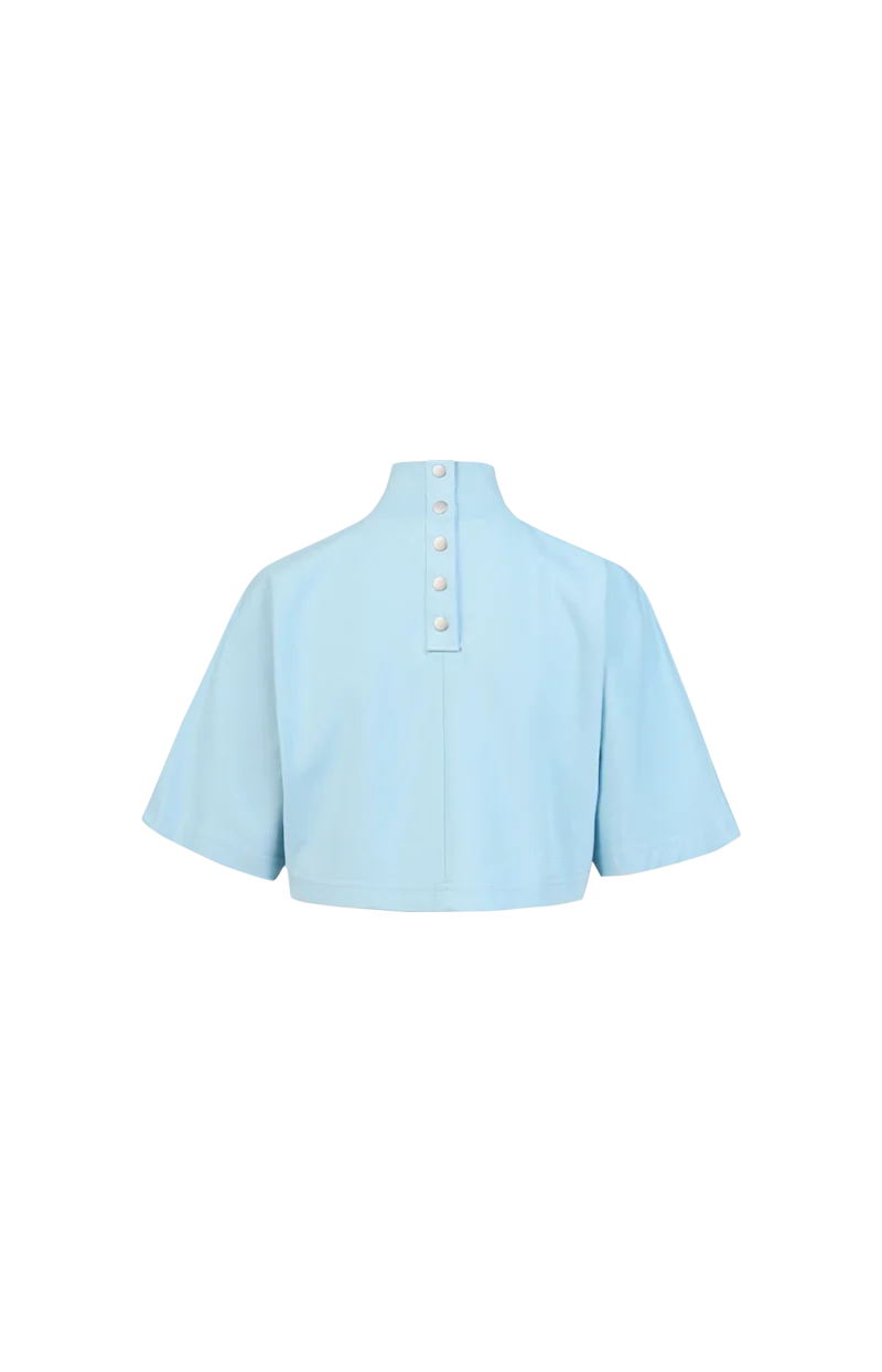 Alaïa Cropped Cotton Jersey T-Shirt — снимка 2