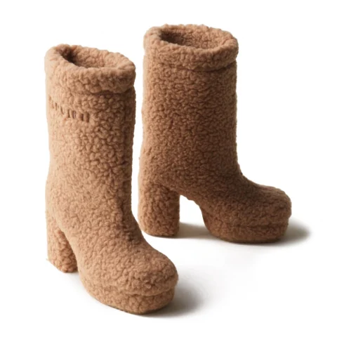 Дамски вълнени ботуши Curly High Heel Inuikii — снимка 5