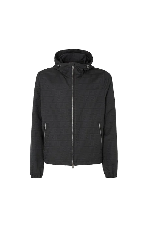FF Zucca Jacquard Nylon Blouson in Black