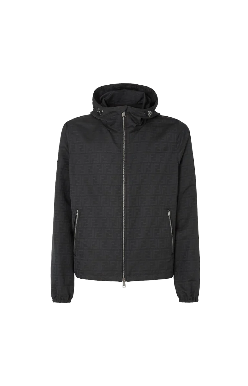 FF Zucca Jacquard Nylon Blouson in Black