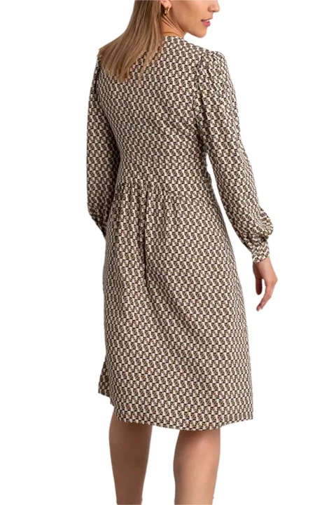 Рокли Dvf Myla Dress DVFDL3Q001LOGOI B2355 dvf logo ivory — снимка 2