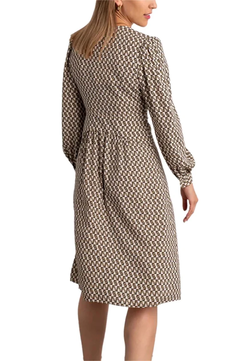 Рокли Dvf Myla Dress DVFDL3Q001LOGOI B2355 dvf logo ivory — снимка 2