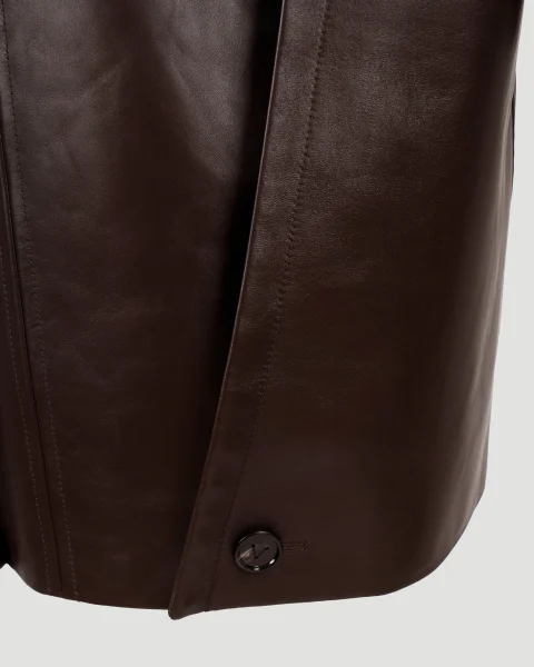 Leather Cocoon Coat — снимка 5