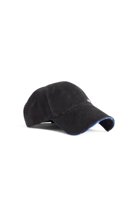 Tilted Typo Cap in Black Cotton Drill — снимка 2