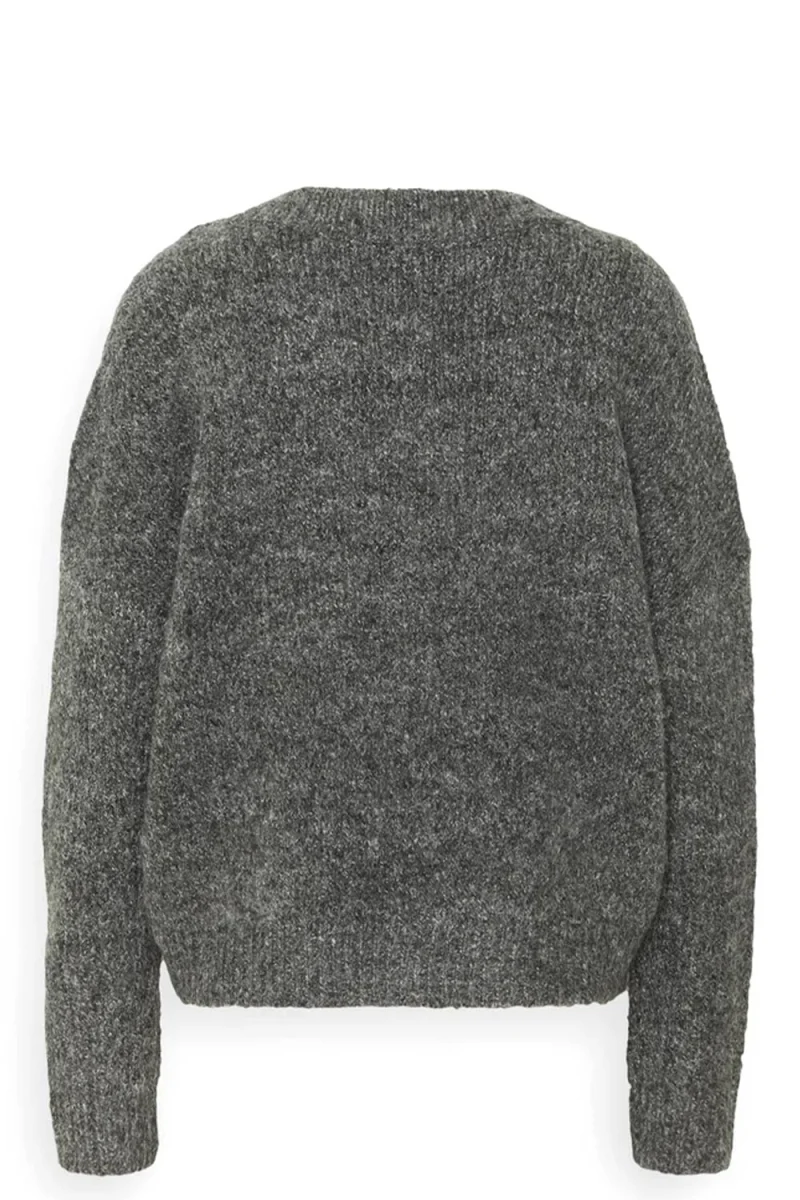 Жилетка Onlzoey L/S V-Neck 15215618 BS000088 dark grey melange — снимка 2