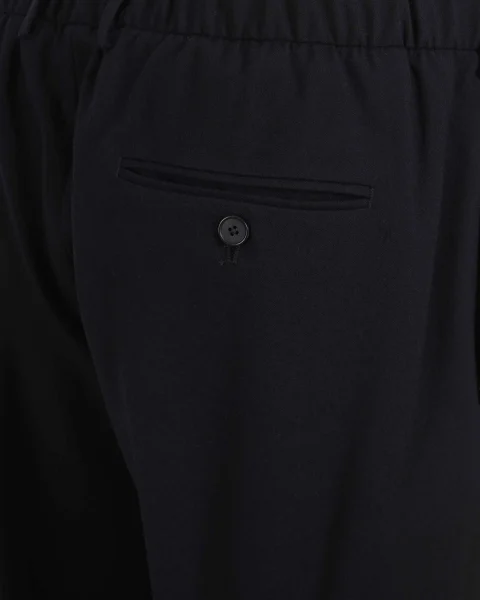 Relaxed Fit Trousers in Black Flannel — снимка 3