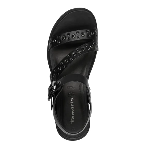 Дамски Равни Сандали TAMARIS – 1-28217-46-003 BLACK LEATHER — снимка 5