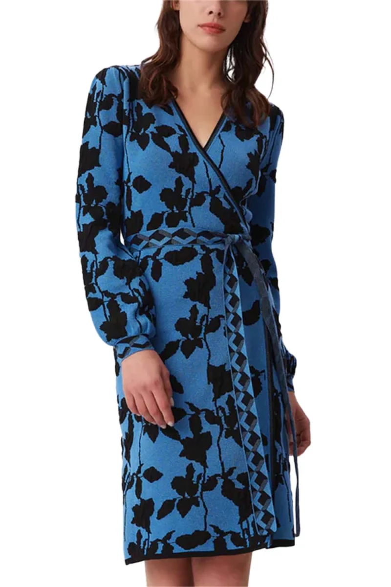 Рокли Dvf Bessina Wrap Dress DVFDR3Q004MNFSB B2370 midnight forest small black