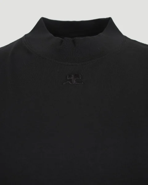 Volcano Logo-Appliqué Cotton T-Shirt in Black — снимка 2