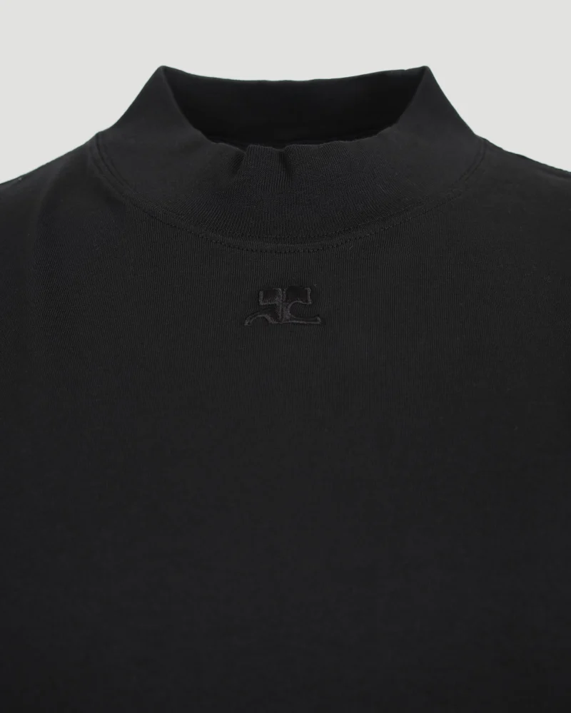 Volcano Logo-Appliqué Cotton T-Shirt in Black — снимка 2