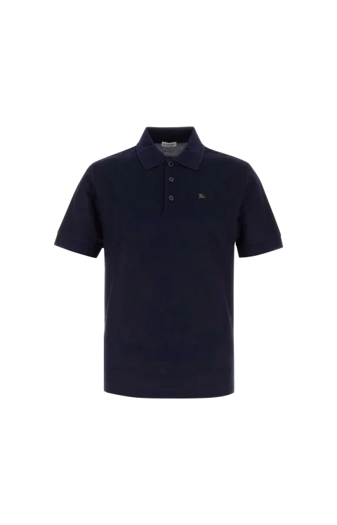 Metal Knight Cotton Polo Shirt in Navy