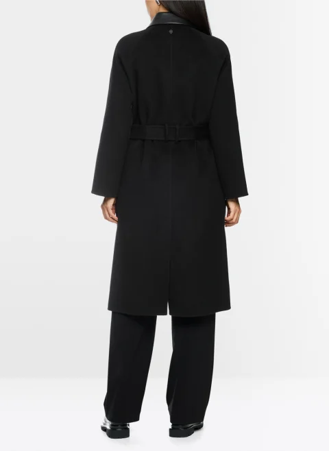 Палто от вълна с кожени детайли Marc Cain Collections — снимка 3