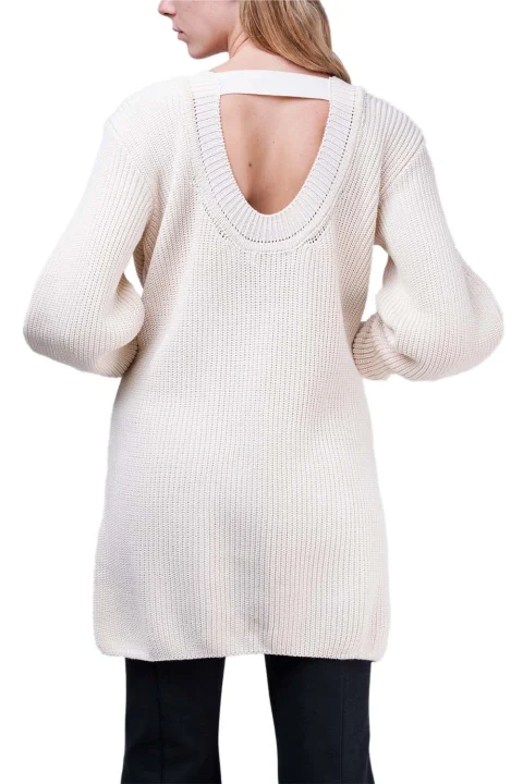 Плетено "Tactility" Maxi Pullover Fully-Fashioned W235002 12053-ecru — снимка 2