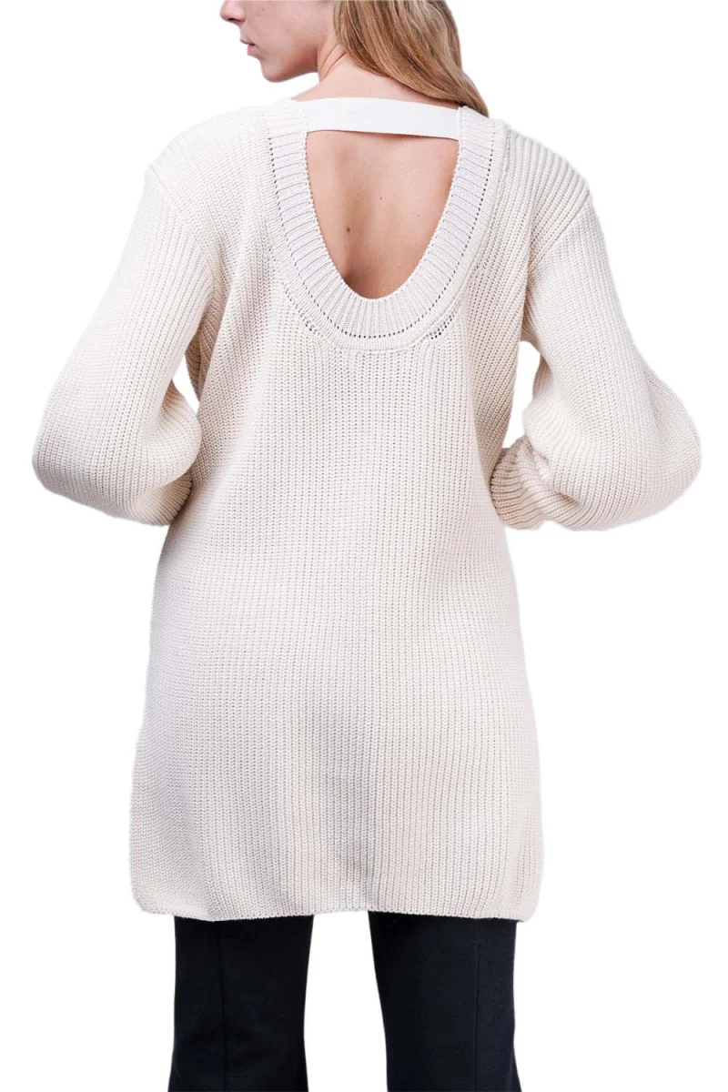 Плетено "Tactility" Maxi Pullover Fully-Fashioned W235002 12053-ecru — снимка 2