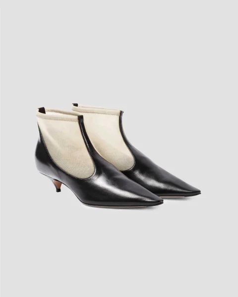 Mesh Bootie in Nylon and Leather — снимка 2