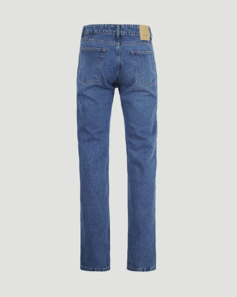 Straight Leg Jeans in Used Blue — снимка 2