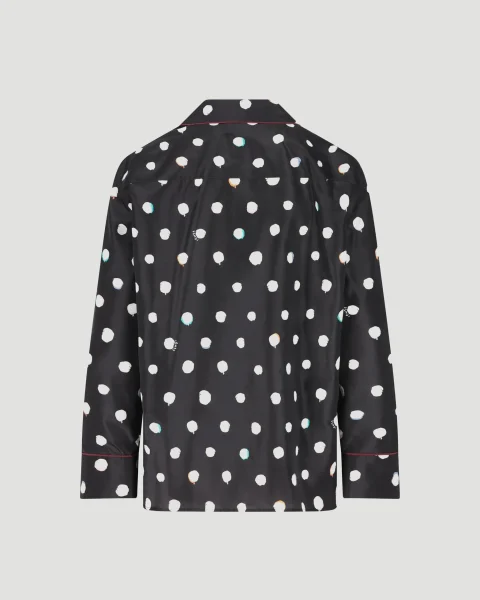 Silk Polka-Dot Piped Shirt — снимка 2