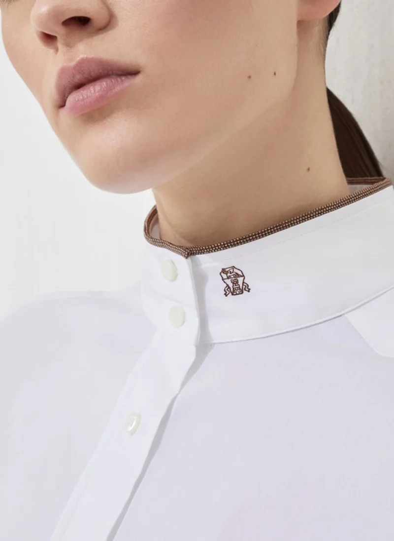 Риза от памучен поплин Brunello Cucinelli — снимка 4