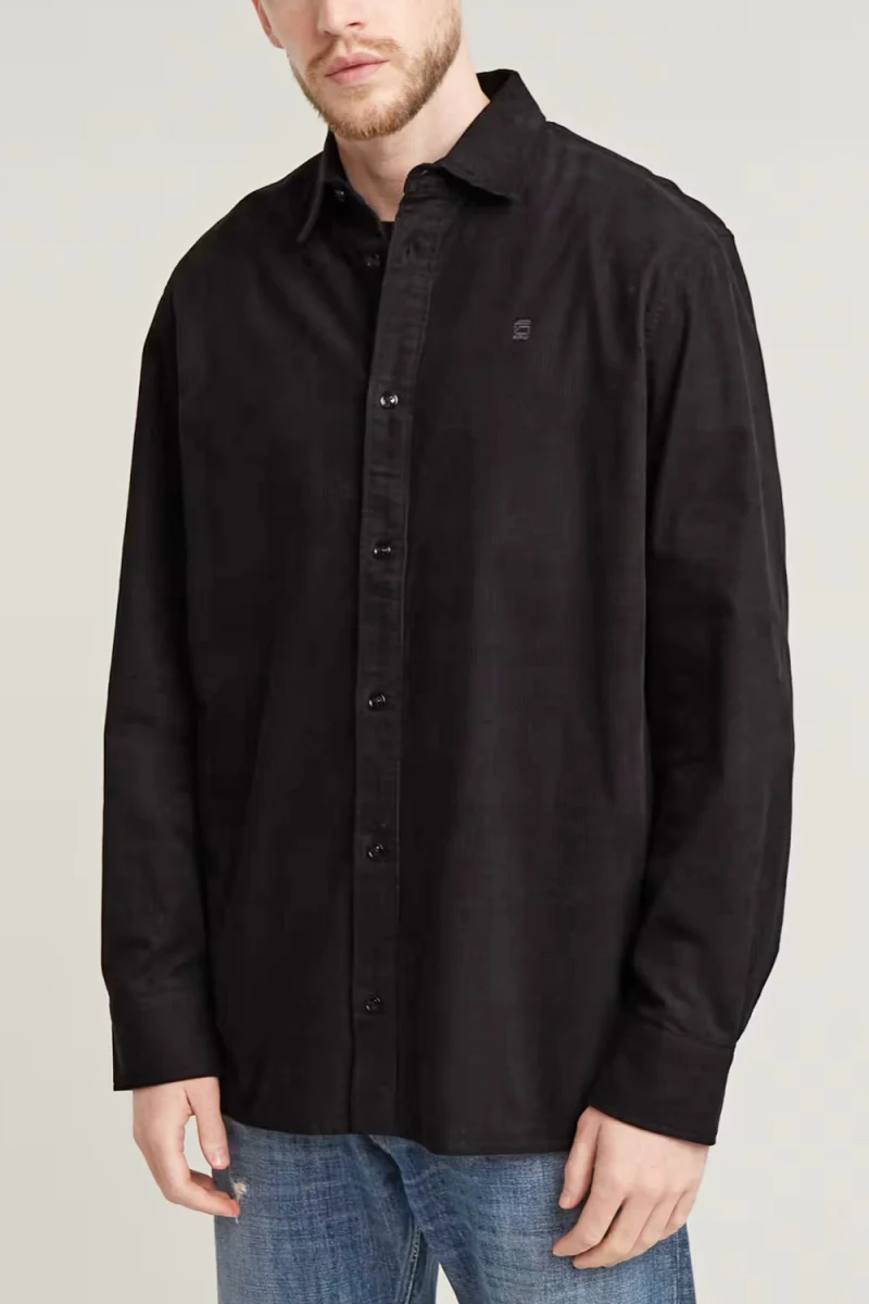 Риза Clean Regular L\S D25196-D751-6484 dk black — снимка 2