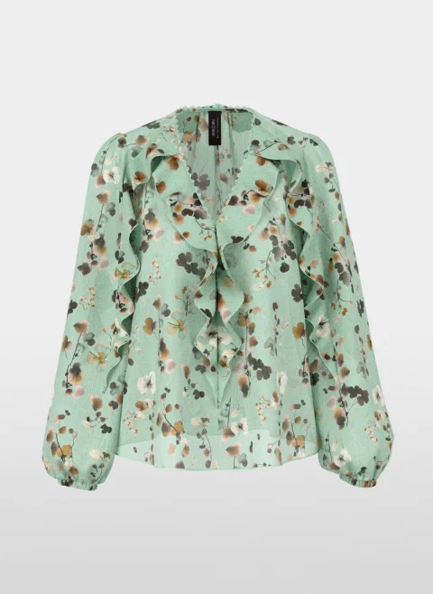 Ефирна блуза с флорален принт Marc Cain Collections — снимка 12