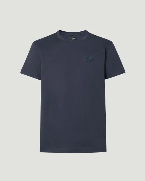 Cotton T-Shirt in Navy Blue