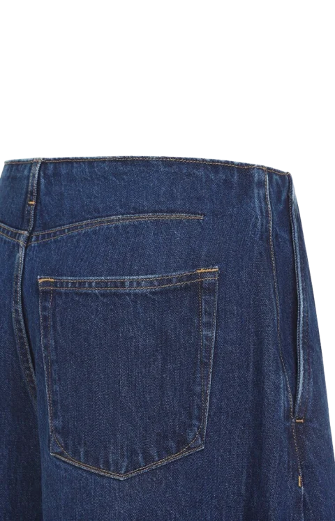 Navy Blue Wide-Leg Jeans — снимка 3