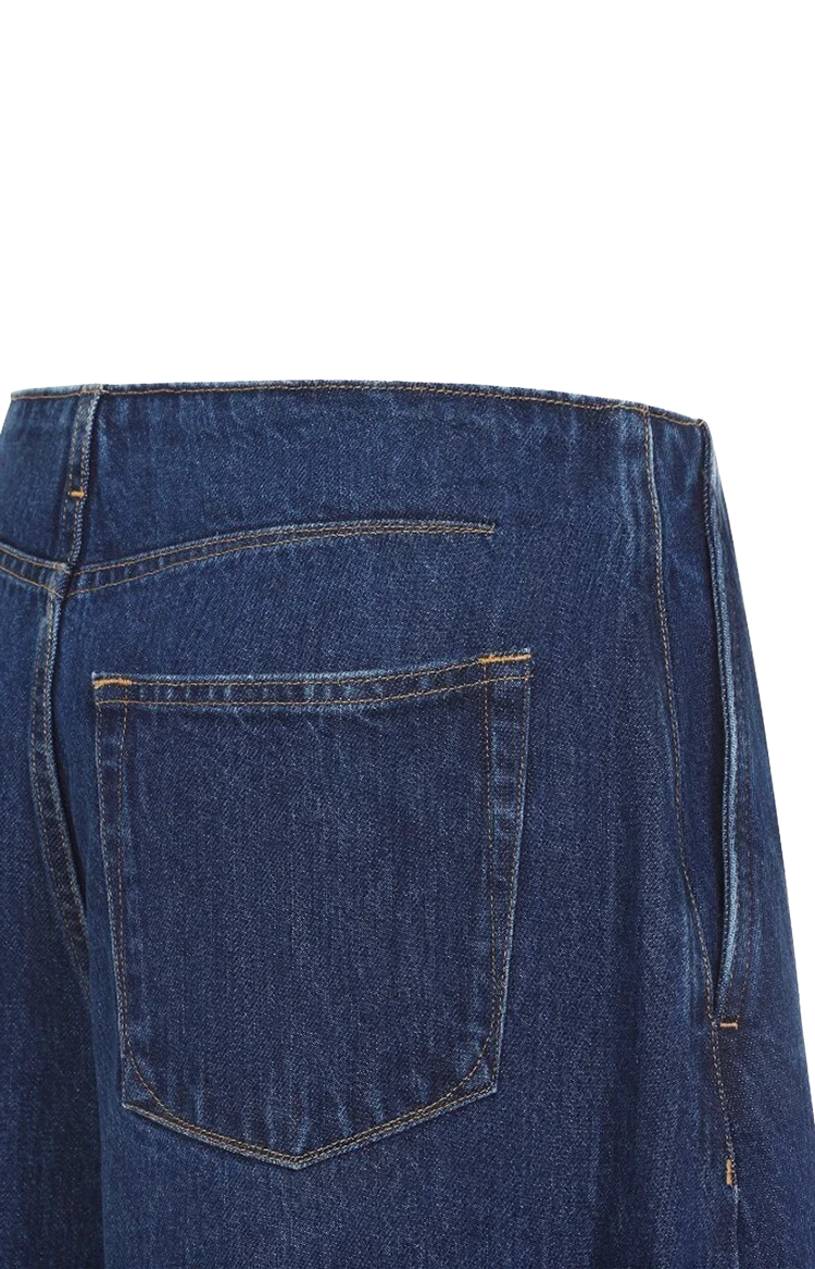 Navy Blue Wide-Leg Jeans — снимка 3
