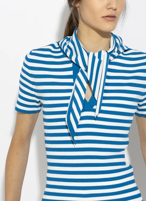 Раиран пуловер с шал Max Mara Mxmpalmeti — снимка 6