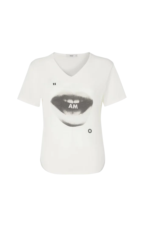 Ivory Jersey T-Shirt with Ti Amo Print