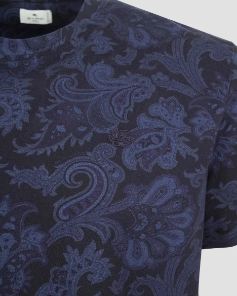 Paisley and Maxi Flower Cotton T-Shirt — снимка 2