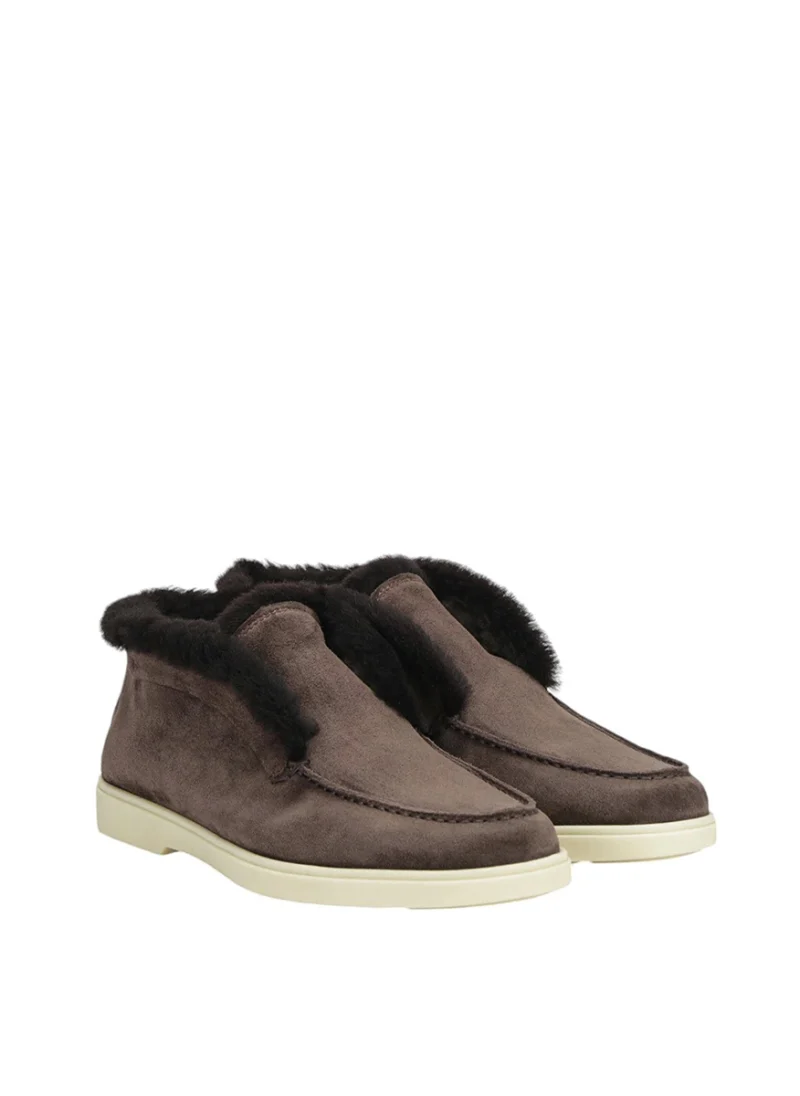 Велурени боти с 'shearling' детайли Santoni — снимка 2