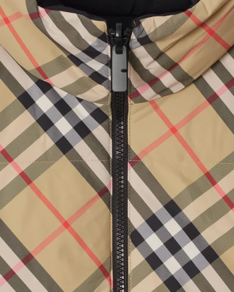Men's Reversible Check Nylon Padded Gilet — снимка 3