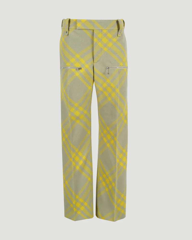 Checked Straight-Leg Trousers